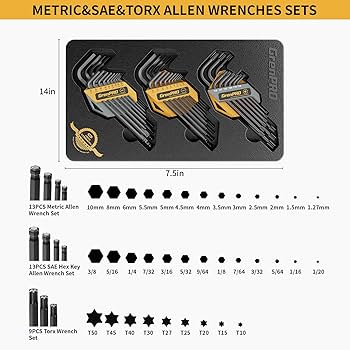 GRENPRO Allen Wrenches Sets, Allen Key Set, Hex key set
